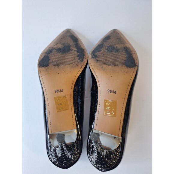 J RENEE Maressa Pearlized Black Patent Leather Pumps Heels Sz 9.5M Mob Wife Goth - Picture 8 of 8